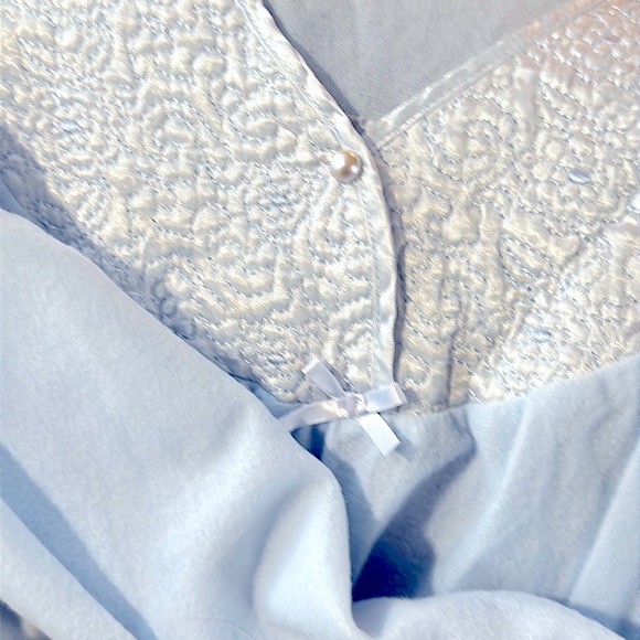 Pretty Vintage Baby_Blue *Long Sleeves Soft Fleece Nightgown w/Quilted Design 3x - Picture 10 of 16